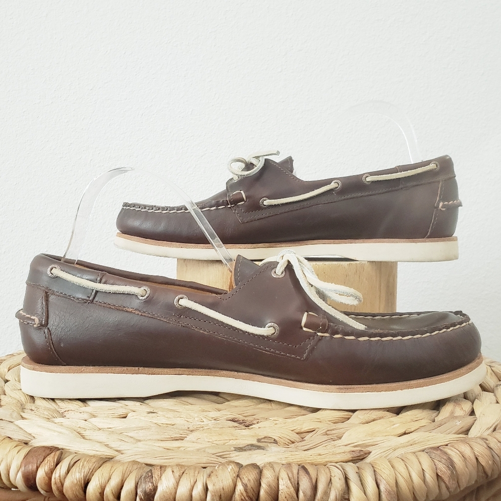 Sebago Crest Collection Dark Brown Slip Resistant Dock Loafer Size 11